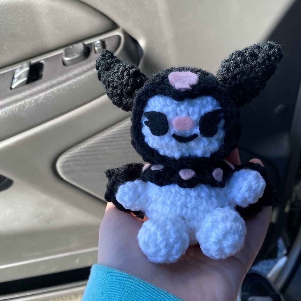 Charming Crochet Plush Toy - Black and White
